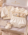 The little blessing collection ✝️Boys smocked romper ,cardigan & socks set preorder cut off date is December 10th Easter 27
