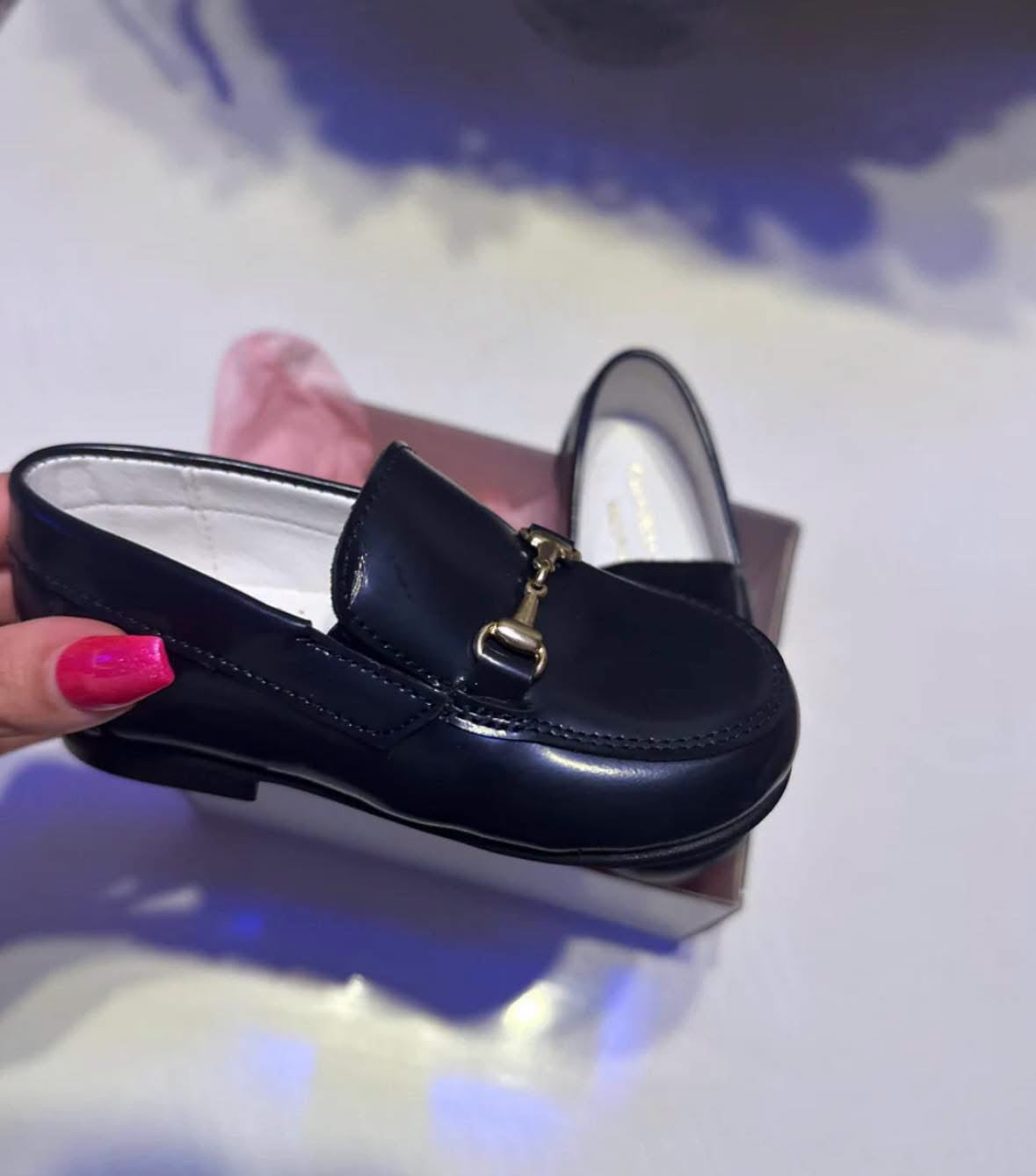 Charlottes closet navy  hardsole loafers instock