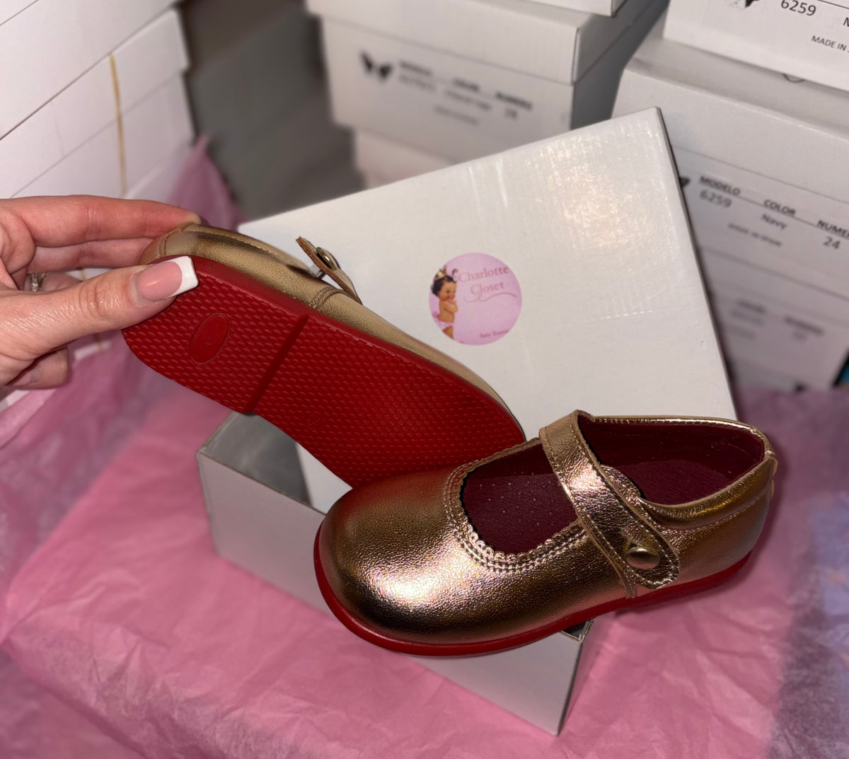 Gold Red Sole Classic Maryjanes