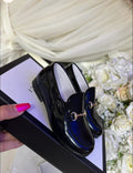 Charlottes closet black hardsole loafers instock