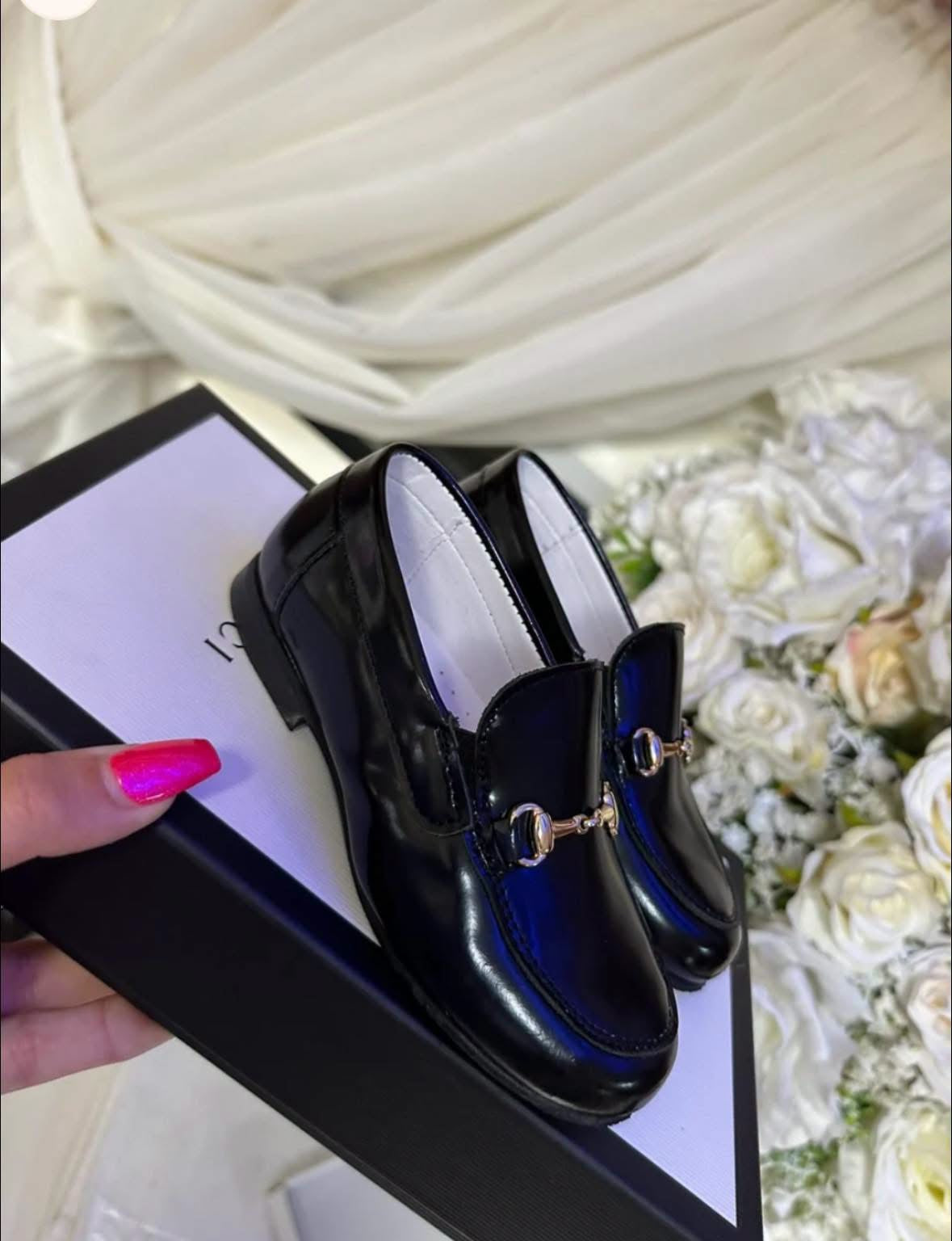 Charlottes closet black hardsole loafers instock