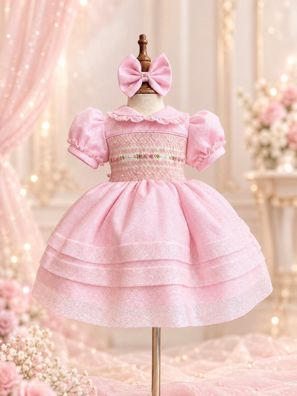 Pink glitter smock dress 🩷🩷