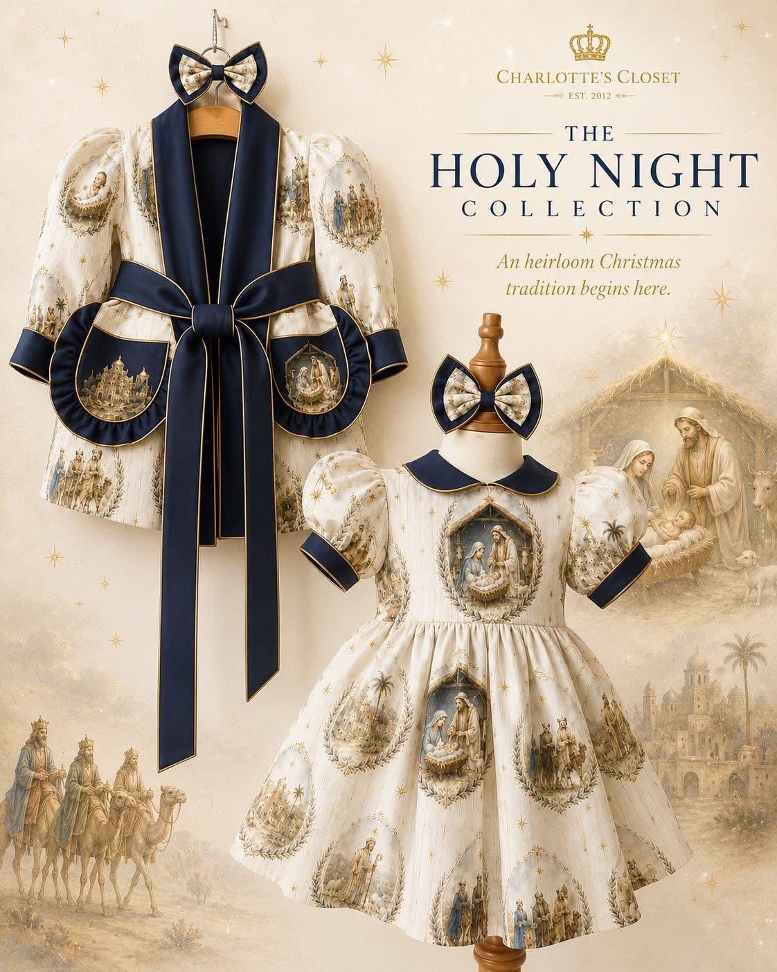 Holy night Girls  pjs & nightcoat 🩵